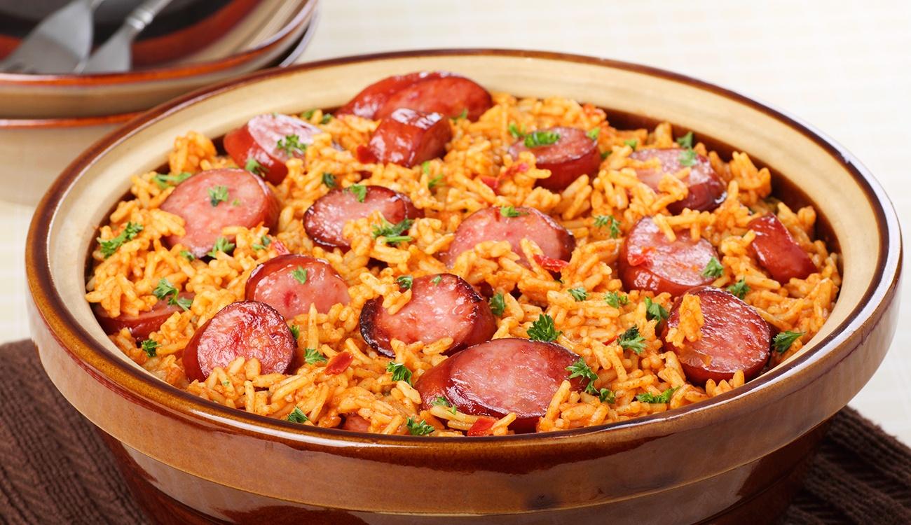 Arroz com Calabresa